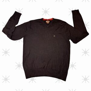 Michael Kors Men’s Black V-Neck Sweater Classic Winter Knit Pullover Size Small
